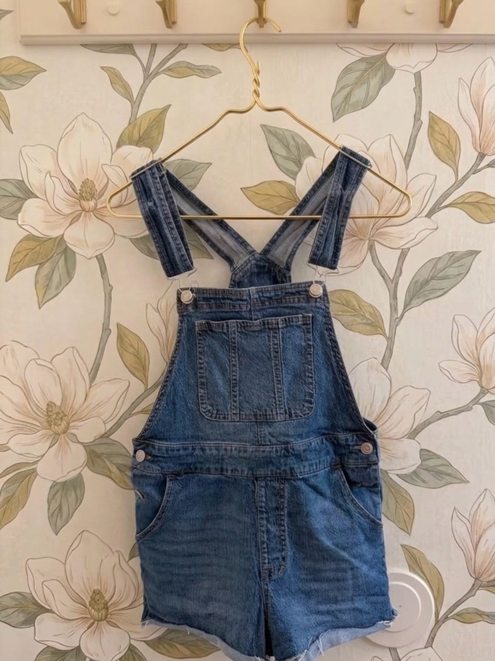 No Boundaries Blue Denim Short Overalls